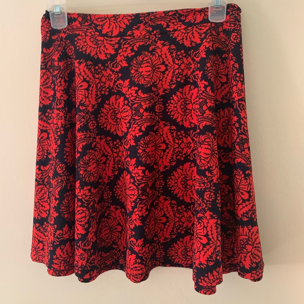 Ornate pattern fit and flare skirt